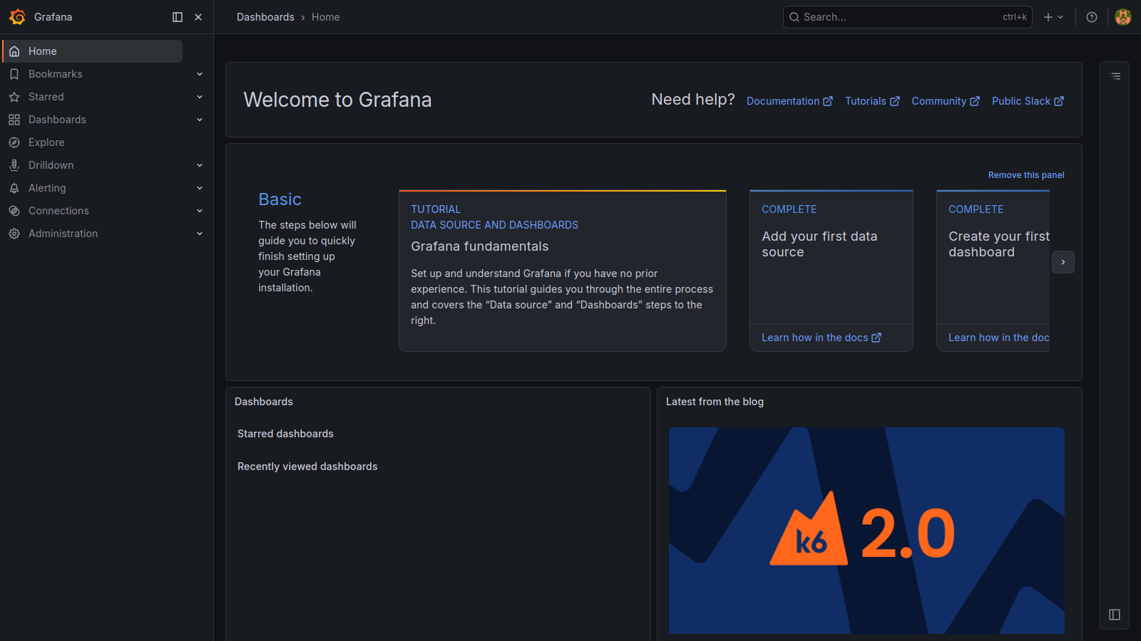 Grafana Home